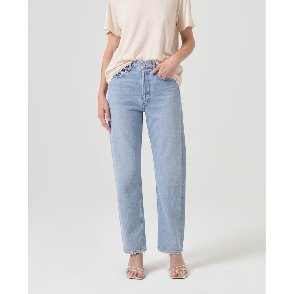 AGOLDE Jeans‎ 90's High Rise Straight Light Blue Wash Denim A069D-1141 25